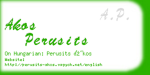 akos perusits business card